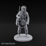 Radio Calling Human Resistance Fighter Miniature for Dungeons and Dragons, Pathfinder or other TTRPGs