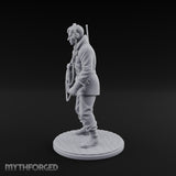 Radio Calling Human Resistance Fighter Miniature for Dungeons and Dragons, Pathfinder or other TTRPGs