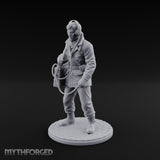 Radio Calling Human Resistance Fighter Miniature for Dungeons and Dragons, Pathfinder or other TTRPGs