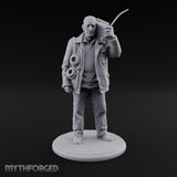 Radio Hoisting Rope Slinging Human Survivor Miniature for Dungeons and Dragons, Pathfinder or other TTRPGs
