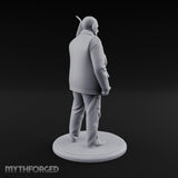 Radio Hoisting Rope Slinging Human Survivor Miniature for Dungeons and Dragons, Pathfinder or other TTRPGs