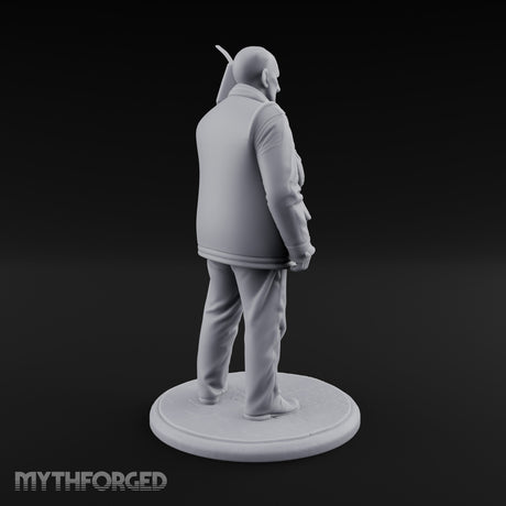 Radio Hoisting Rope Slinging Human Survivor Miniature for Dungeons and Dragons, Pathfinder or other TTRPGs