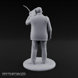 Radio Hoisting Rope Slinging Human Survivor Miniature for Dungeons and Dragons, Pathfinder or other TTRPGs