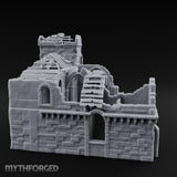 Rafter-Exposed Rose-Windowed Gothic Cathedral Ruins Miniature for Dungeons and Dragons, Pathfinder or other TTRPGs