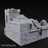 Rafter-Exposed Rose-Windowed Gothic Cathedral Ruins Miniature for Dungeons and Dragons, Pathfinder or other TTRPGs