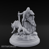 Wolf Companioned Northman Miniature for Dungeons and Dragons, Pathfinder or other TTRPGs