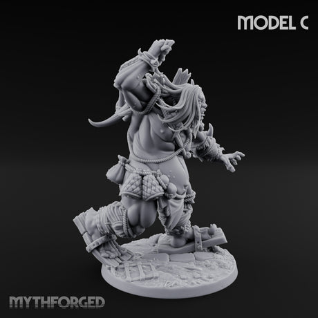Raiding And Pillaging Hill Giant Marauders Miniature for Dungeons and Dragons, Pathfinder or other TTRPGs