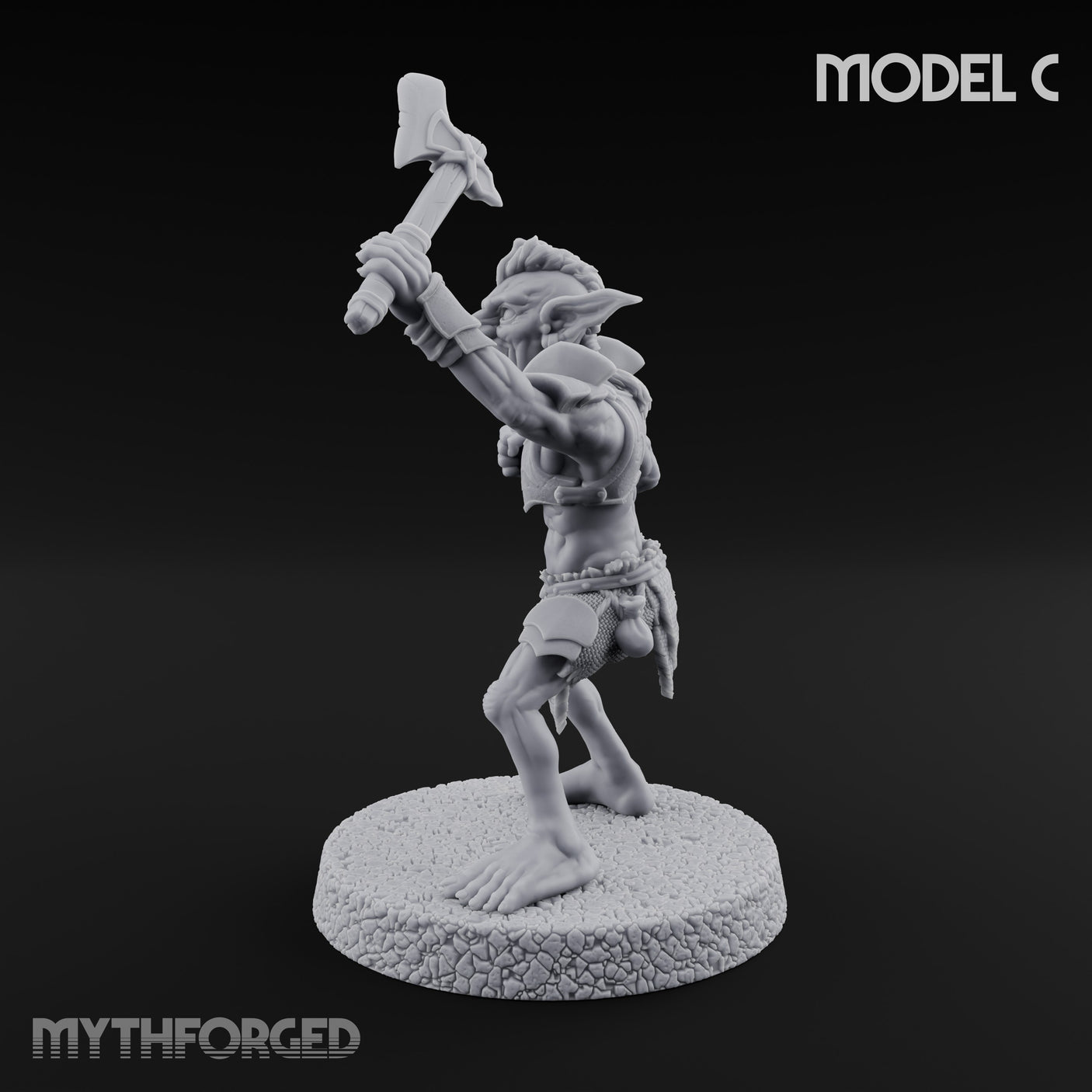 Raiding Rabble Goblin Raider C Miniature for Dungeons and Dragons, Pathfinder or other TTRPGs