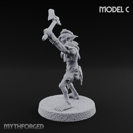 Raiding Rabble Goblin Raider C Miniature for Dungeons and Dragons, Pathfinder or other TTRPGs