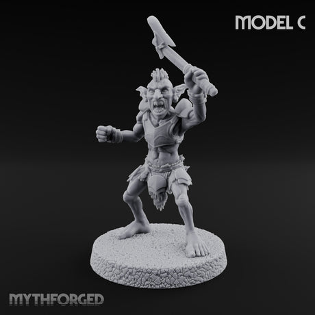 Raiding Rabble Goblin Raider C Miniature for Dungeons and Dragons, Pathfinder or other TTRPGs