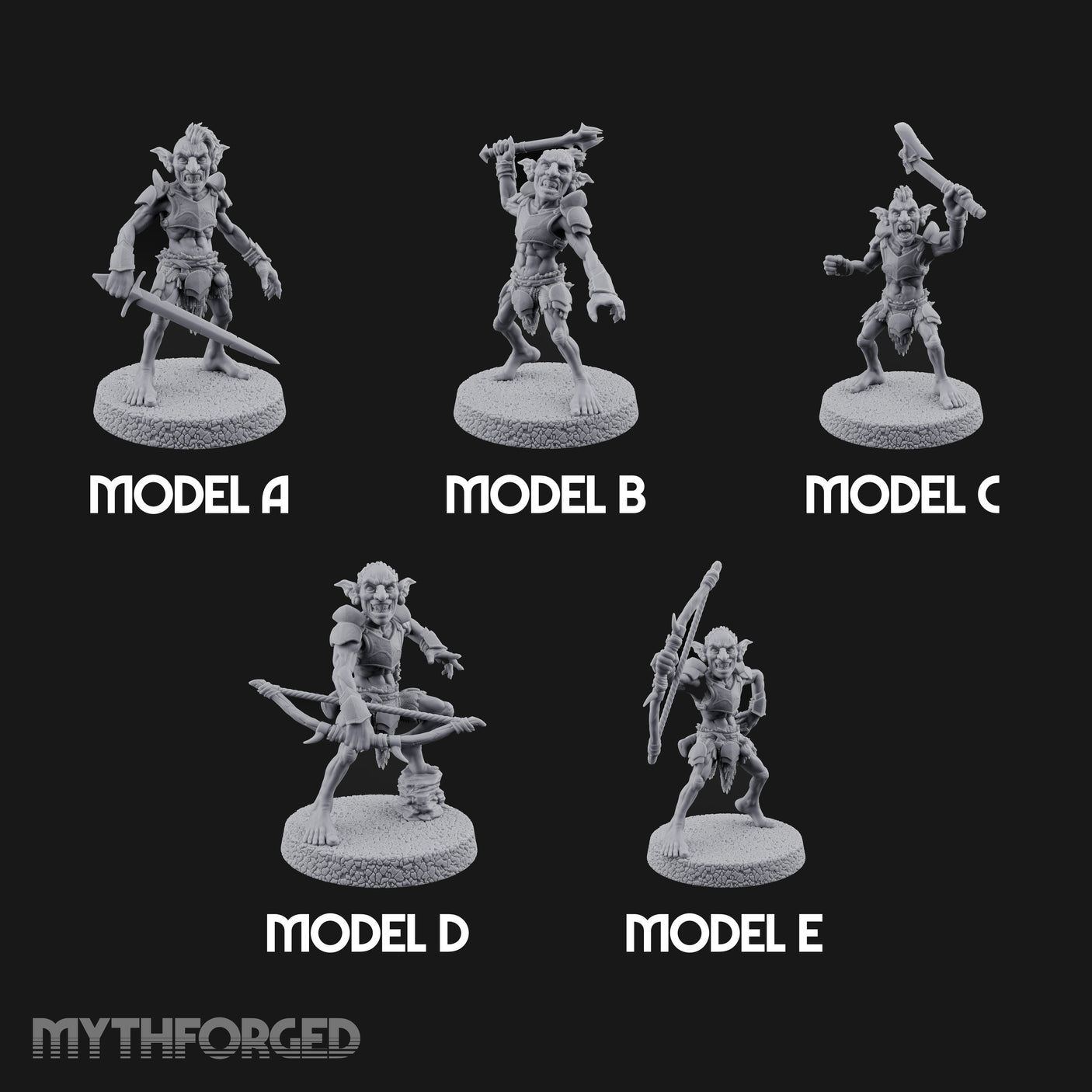 Raiding Rabble Goblin Raiders Miniature for Dungeons and Dragons, Pathfinder or other TTRPGs