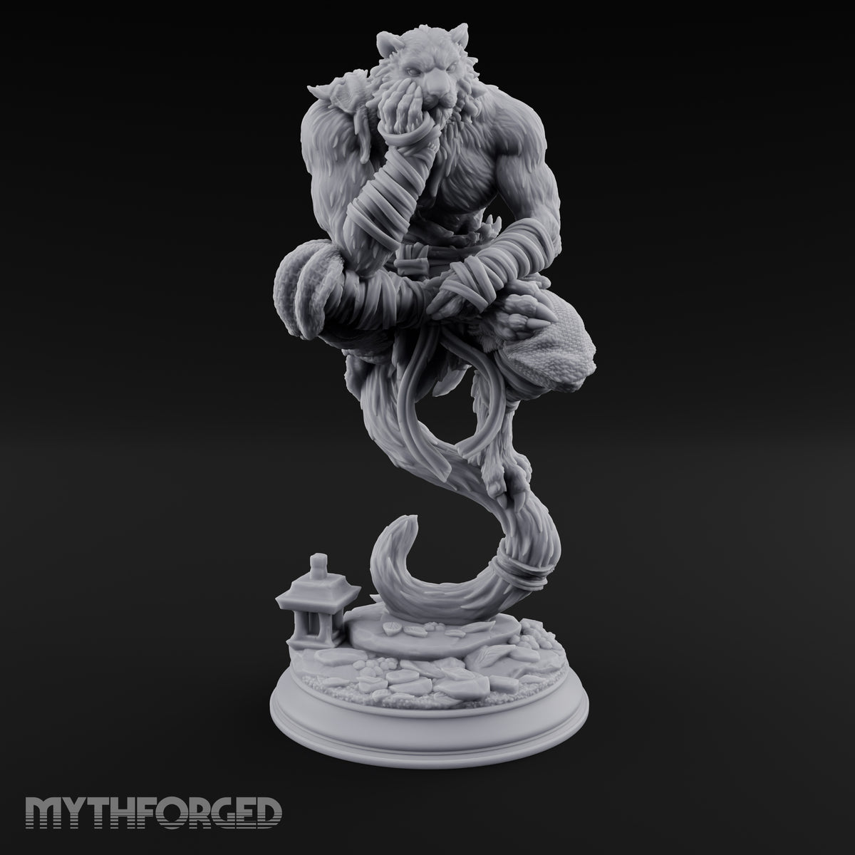Levitating Meditation Rakshasa Monk Miniature for Dungeons and Dragons, Pathfinder or other TTRPGs