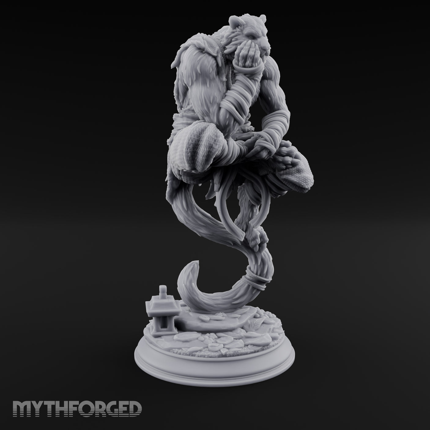 Levitating Meditation Rakshasa Monk Miniature for Dungeons and Dragons, Pathfinder or other TTRPGs