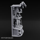 Ram-Skull Topped Pack-Laden Adventurer's Shop Shelf Miniature for Dungeons and Dragons, Pathfinder or other TTRPGs
