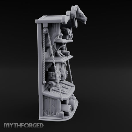 Ram-Skull Topped Pack-Laden Adventurer's Shop Shelf Miniature for Dungeons and Dragons, Pathfinder or other TTRPGs