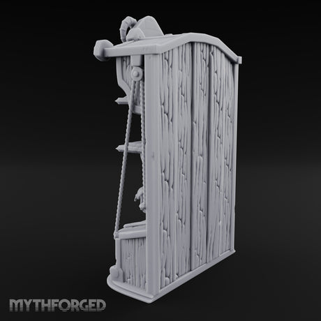 Ram-Skull Topped Pack-Laden Adventurer's Shop Shelf Miniature for Dungeons and Dragons, Pathfinder or other TTRPGs