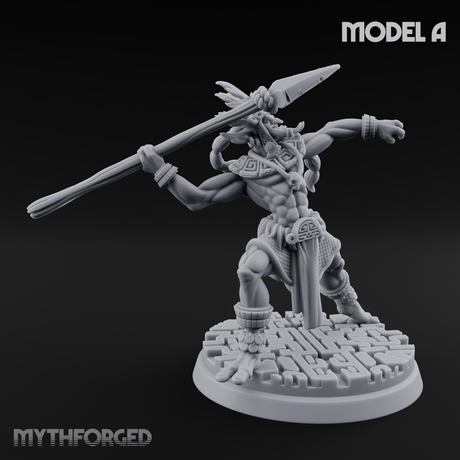 Aztec Inspired Spear Hobgoblin Warrior A Miniature for Dungeons and Dragons, Pathfinder or other TTRPGs