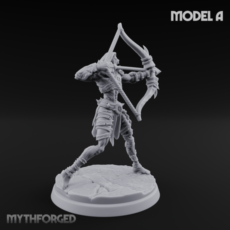 Drawing Back For The Shot Ghoul Archers A Miniature for Dungeons and Dragons, Pathfinder or other TTRPGs
