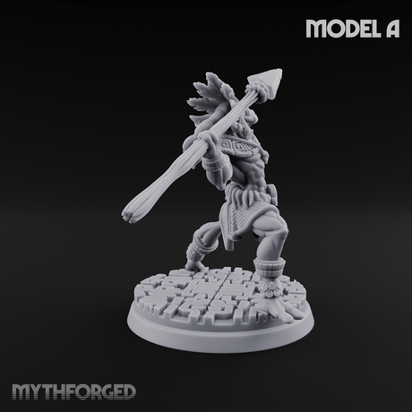 Aztec Inspired Spear Hobgoblin Warrior A Miniature for Dungeons and Dragons, Pathfinder or other TTRPGs