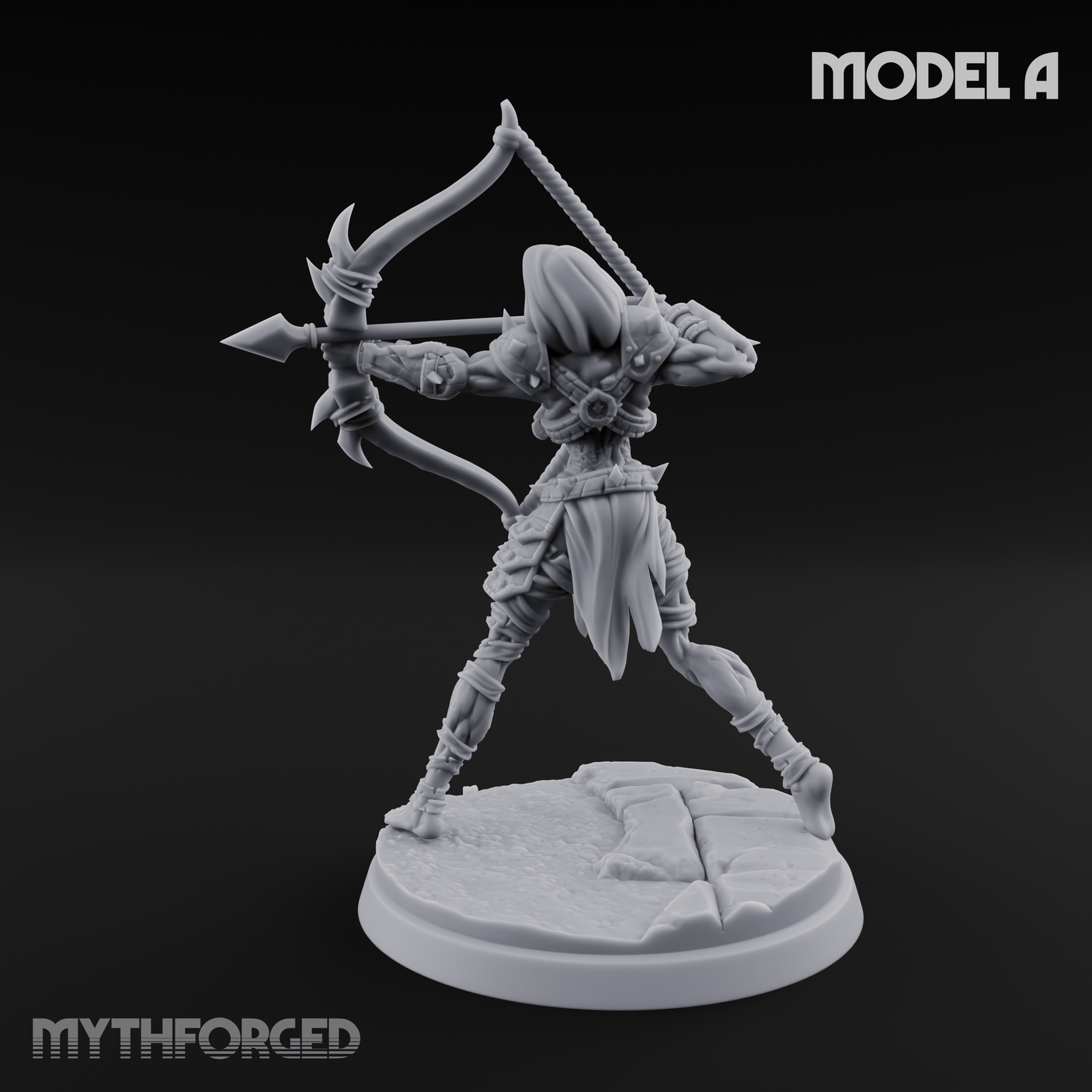 Drawing Back For The Shot Ghoul Archers A Miniature for Dungeons and Dragons, Pathfinder or other TTRPGs