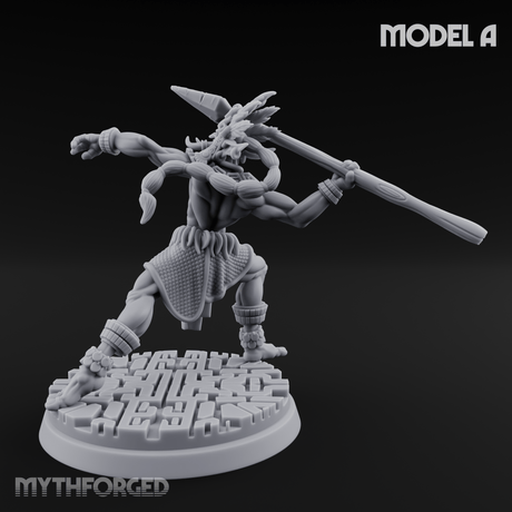 Aztec Inspired Spear Hobgoblin Warrior A Miniature for Dungeons and Dragons, Pathfinder or other TTRPGs