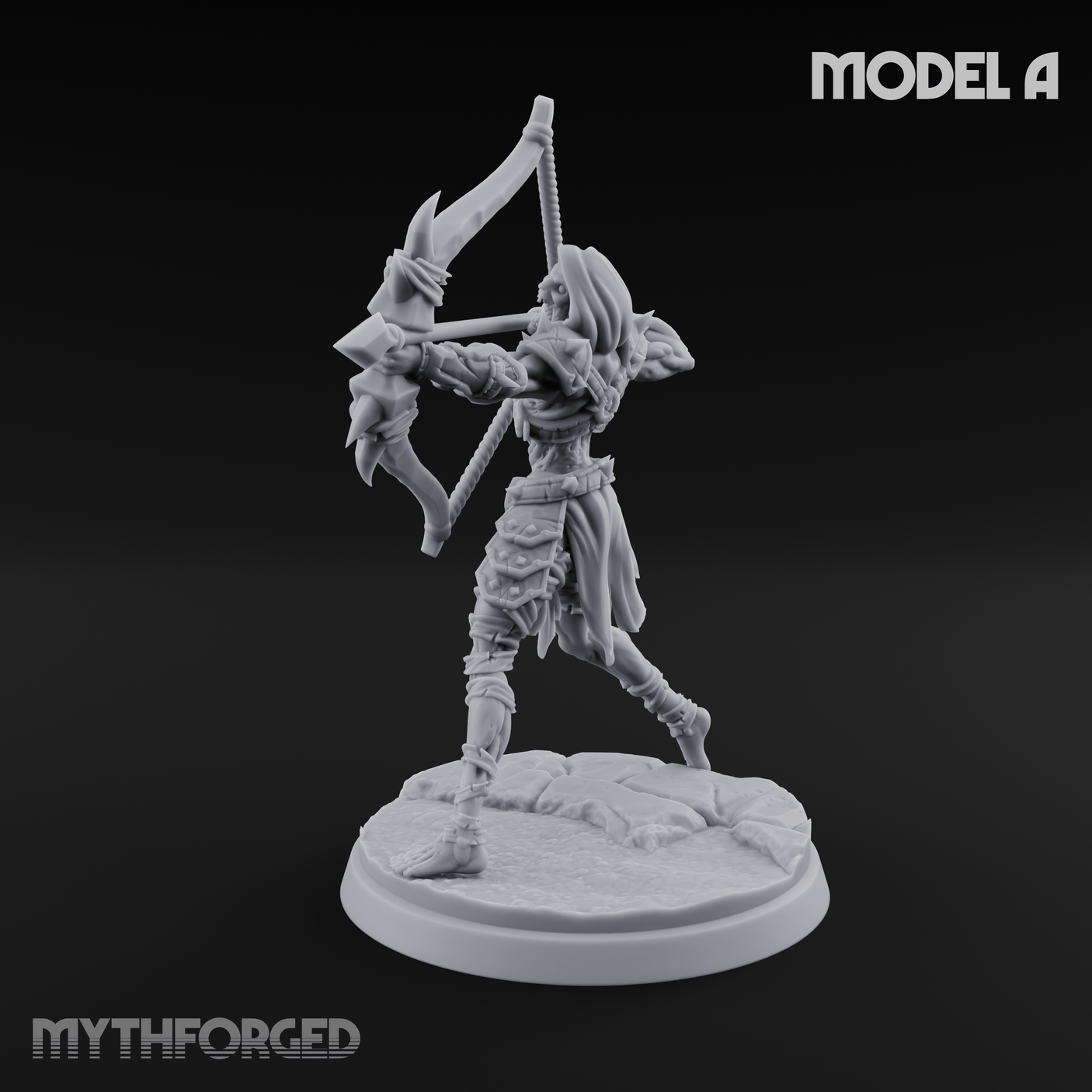 Drawing Back For The Shot Ghoul Archers A Miniature for Dungeons and Dragons, Pathfinder or other TTRPGs