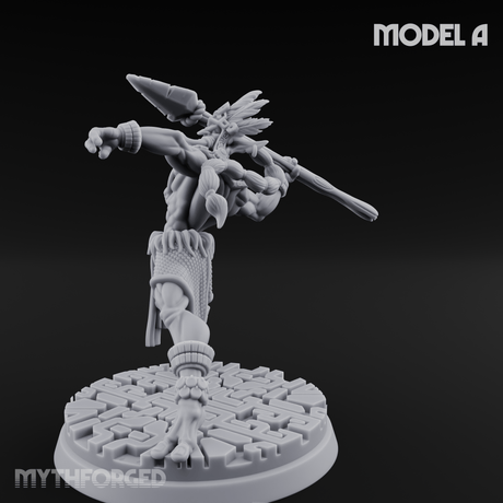 Aztec Inspired Spear Hobgoblin Warrior A Miniature for Dungeons and Dragons, Pathfinder or other TTRPGs