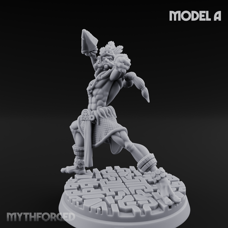 Aztec Inspired Spear Hobgoblin Warrior A Miniature for Dungeons and Dragons, Pathfinder or other TTRPGs