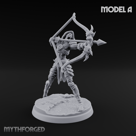 Drawing Back For The Shot Ghoul Archers A Miniature for Dungeons and Dragons, Pathfinder or other TTRPGs