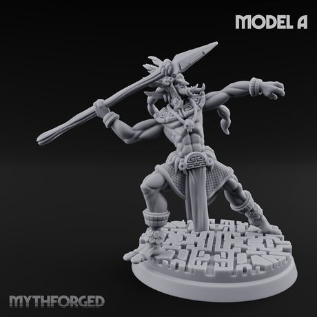 Aztec Inspired Spear Hobgoblin Warrior A Miniature for Dungeons and Dragons, Pathfinder or other TTRPGs