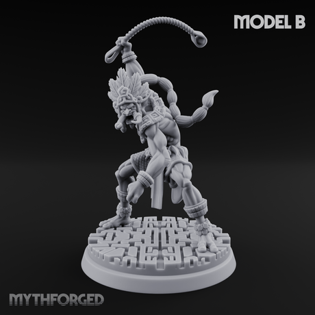 Aztec Inspired Spear Hobgoblin Warrior B Miniature for Dungeons and Dragons, Pathfinder or other TTRPGs