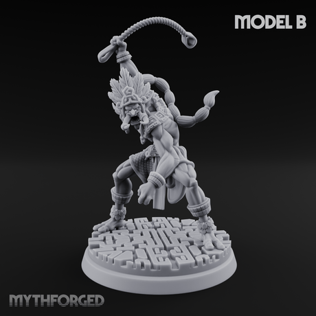 Aztec Inspired Spear Hobgoblin Warrior B Miniature for Dungeons and Dragons, Pathfinder or other TTRPGs