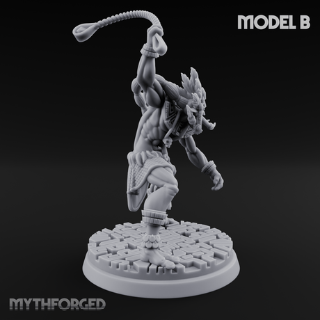 Aztec Inspired Spear Hobgoblin Warrior B Miniature for Dungeons and Dragons, Pathfinder or other TTRPGs