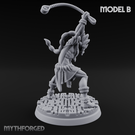 Aztec Inspired Spear Hobgoblin Warrior B Miniature for Dungeons and Dragons, Pathfinder or other TTRPGs
