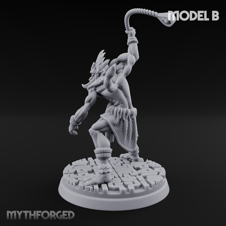 Aztec Inspired Spear Hobgoblin Warrior B Miniature for Dungeons and Dragons, Pathfinder or other TTRPGs