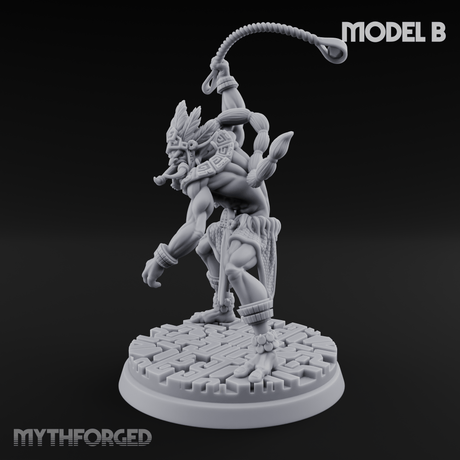 Aztec Inspired Spear Hobgoblin Warrior B Miniature for Dungeons and Dragons, Pathfinder or other TTRPGs
