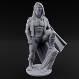 Shirtless And Sneering Elf Rangers Miniature for Dungeons and Dragons, Pathfinder or other TTRPGs