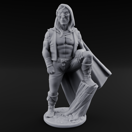 Shirtless And Sneering Elf Rangers Miniature for Dungeons and Dragons, Pathfinder or other TTRPGs