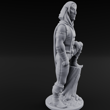 Shirtless And Sneering Elf Rangers Miniature for Dungeons and Dragons, Pathfinder or other TTRPGs