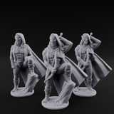 Shirtless And Sneering Elf Rangers Miniature for Dungeons and Dragons, Pathfinder or other TTRPGs