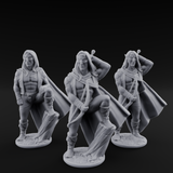 Shirtless And Sneering Elf Rangers Miniature for Dungeons and Dragons, Pathfinder or other TTRPGs