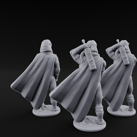Shirtless And Sneering Elf Rangers Miniature for Dungeons and Dragons, Pathfinder or other TTRPGs