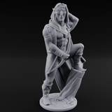Shirtless And Sneering Elf Ranger B Miniature for Dungeons and Dragons, Pathfinder or other TTRPGs