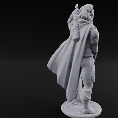 Shirtless And Sneering Elf Ranger B Miniature for Dungeons and Dragons, Pathfinder or other TTRPGs