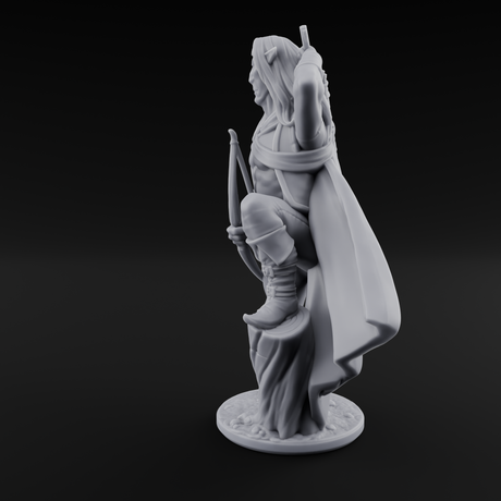 Shirtless And Sneering Elf Ranger B Miniature for Dungeons and Dragons, Pathfinder or other TTRPGs