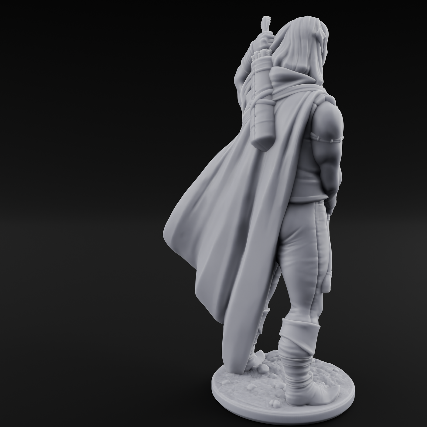 Shirtless And Sneering Elf Rangers Miniature for Dungeons and Dragons, Pathfinder or other TTRPGs