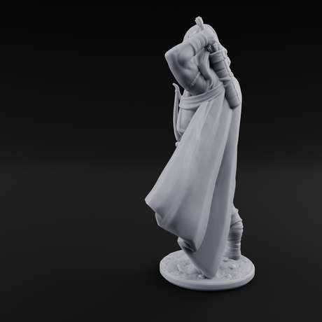 Shirtless And Sneering Elf Ranger C Miniature for Dungeons and Dragons, Pathfinder or other TTRPGs