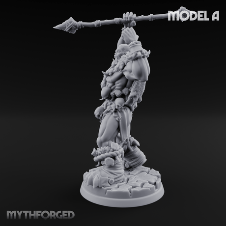 Triumphant Axed Orc Rangers A Miniature for Dungeons and Dragons, Pathfinder or other TTRPGs