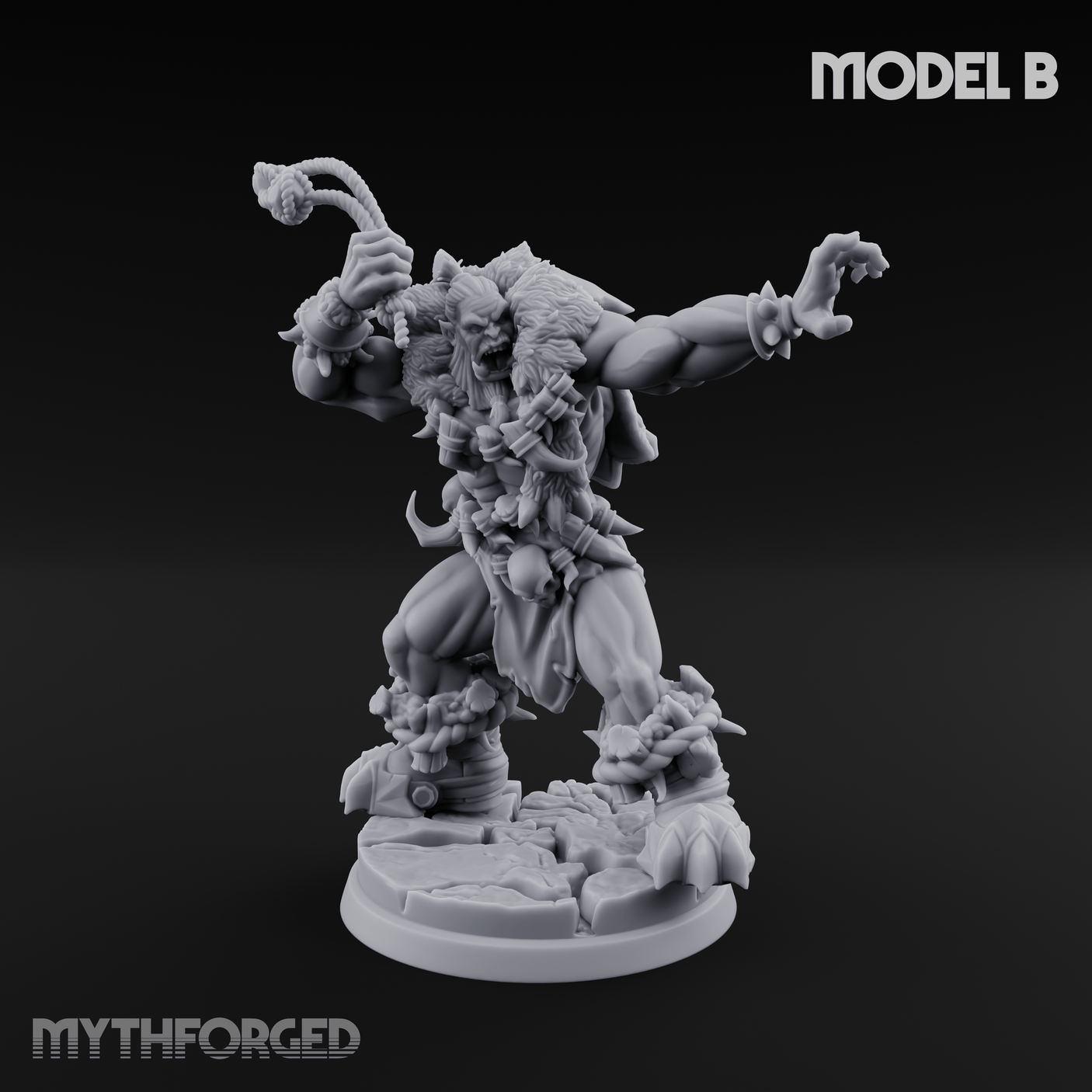 Triumphant Axed Orc Rangers B Miniature for Dungeons and Dragons, Pathfinder or other TTRPGs