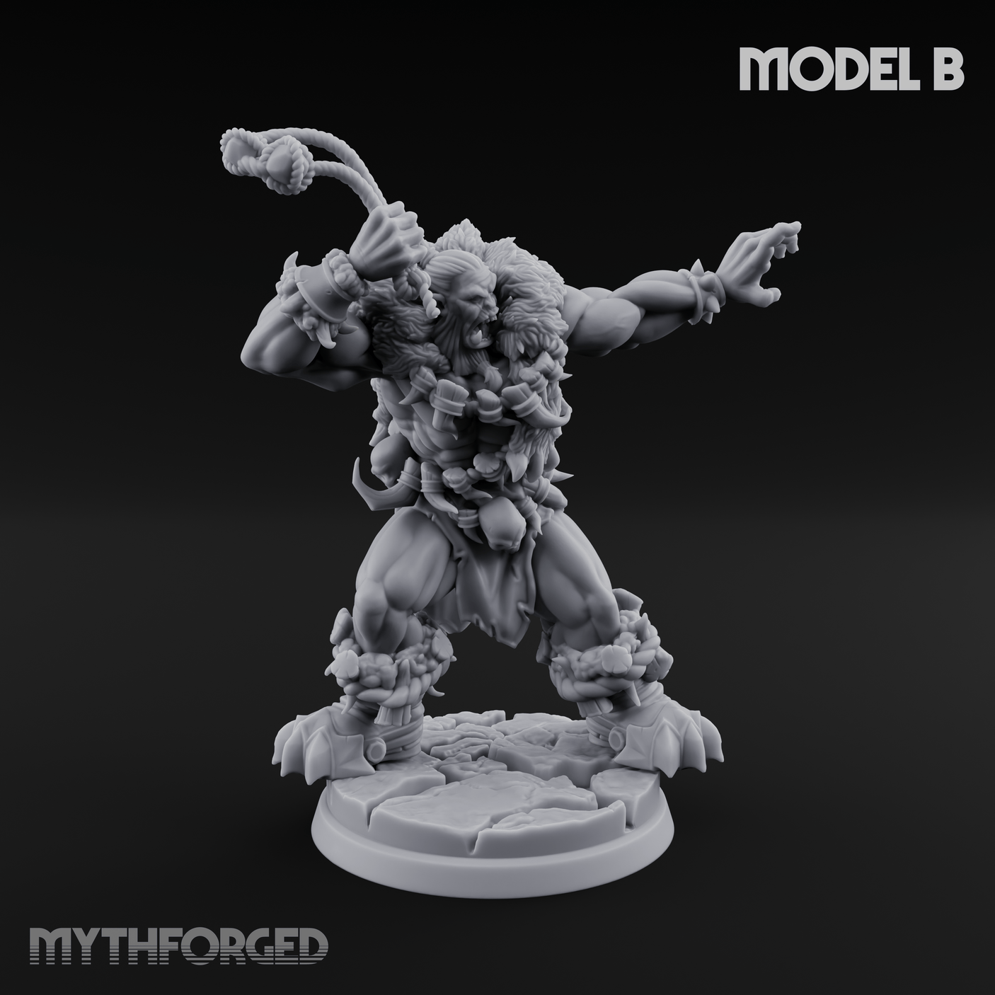 Triumphant Axed Orc Rangers B Miniature for Dungeons and Dragons, Pathfinder or other TTRPGs